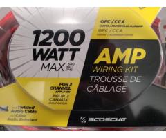1200 WATT trousse de câblage, wiring kit, for 2 channel Car Amplifier.